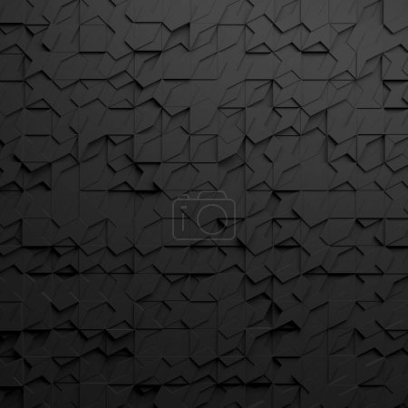 Foto de Fondo geométrico poligonal negro. Banner oscuro de lujo. renderizado 3d - Imagen libre de derechos