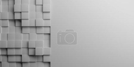 Téléchargez les photos : Fond géométrique blanc abstrait. Texture de l'affiche. Design simple et propre. Rendu 3d - en image libre de droit