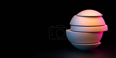 Photo for Abstract sphere slice into pieces. Modern minimal geometry template. 3d rendering - Royalty Free Image