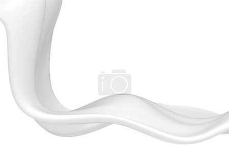 Photo for White milk or yogurt cream. Abstract liquid. 3d rendering - Royalty Free Image