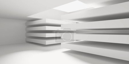 Photo for Empty Room. Abstract Futuristic Interior. 3d Render Illustration - Royalty Free Image