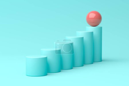 Photo for Successful growth bar sphere graph diagram. 3d rendering - Royalty Free Image