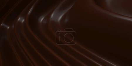 Foto de Fondo de chocolate. Masa de choco derretido. Cacao café flujo de onda de leche. renderizado 3d - Imagen libre de derechos