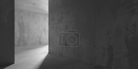 Photo for Modern Concrete Material Empty Room. Contemporary Architecture Background. 3d Rendering - Royalty Free Image