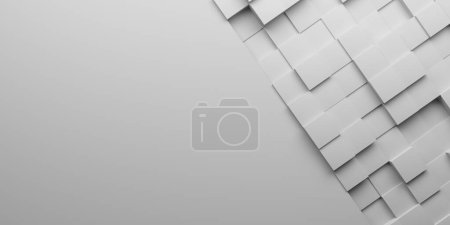 Photo for Abstract white geometric background. Poster texture. Simple clean design. 3d rendering - Royalty Free Image