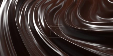Foto de Fondo de chocolate. Masa de choco derretido. Cacao café flujo de onda de leche. renderizado 3d - Imagen libre de derechos