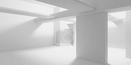 Foto de Fondo Interior de Arquitectura Moderna Abstracta Blanca. Ilustración de renderizado 3d - Imagen libre de derechos