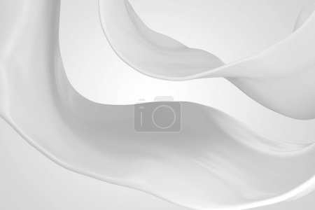 Téléchargez les photos : Lait blanc ou crème de yaourt. Liquide abstrait. Rendu 3d - en image libre de droit