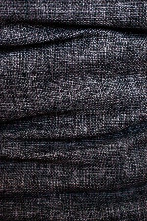 Photo for Texture of natural weave cloth in dark color. Black fabric texture background - Royalty Free Image