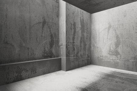 Foto de Abstracto interior moderno vacío. Paredes de hormigón. Fondo arquitectónico. renderizado 3d - Imagen libre de derechos