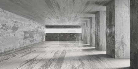 Photo for Abstract empty modern interior. Concrete walls. Architectural background. 3d rendering - Royalty Free Image