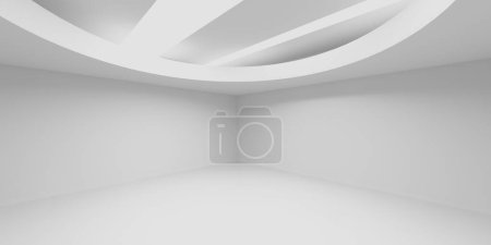Photo for White Abstract Modern Architecture Interior Background. 3d Render Illustration - Royalty Free Image