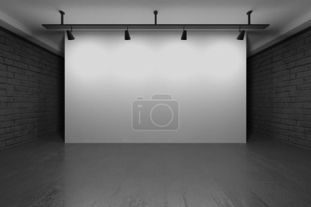 Téléchargez les photos : Hall d'exposition moderne intérieur. Galerie fond de salle. Rendu 3d - en image libre de droit