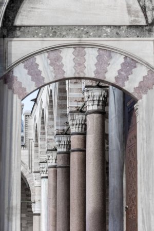 Photo for Ancient columns. Classical marble pillars. Stone marble - Royalty Free Image
