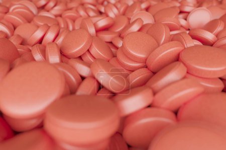 Photo for Pharmaceutical medicament. Heap of capsule pills with medicine antibiotic. 3d rendering - Royalty Free Image