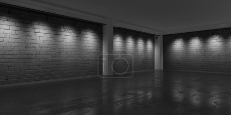 Photo for Modern exhibition hall interior. Gallery room background. 3d rendering - Royalty Free Image