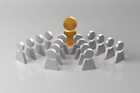 Photo for Leader of group. Leadership and teamwork concept. 3d rendering - Royalty Free Image
