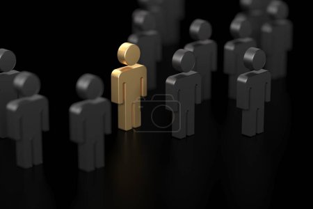 Foto de Destacando entre la multitud. Éxito, Individualidad, singularidad, liderazgo. renderizado 3d - Imagen libre de derechos