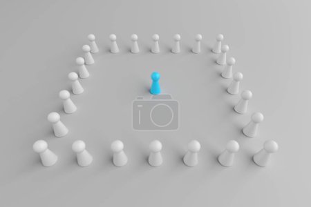 Photo for Standing out from the crowd. Success, Individuality, uniqueness, leadership. 3d rendering - Royalty Free Image