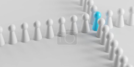 Photo for Standing out from the crowd. Success, Individuality, uniqueness, leadership. 3d rendering - Royalty Free Image