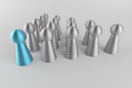Photo for Team leader. Standing out from the crowd. Indiviguality concept. 3d rendering - Royalty Free Image