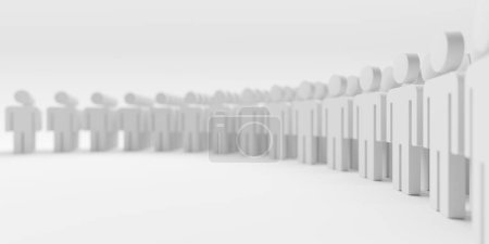 Photo for Crowd of people. Large group of stick figure persons. 3d rendering - Royalty Free Image