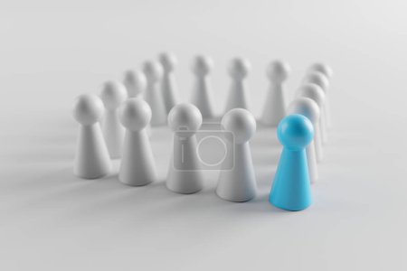 Téléchargez les photos : L'organisation des affaires de foule. Concept de leadership et de travail d'équipe. rendu 3D - en image libre de droit