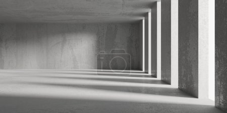 Photo for Abstract interior design concrete room. Architectural background. 3d rendering - Royalty Free Image