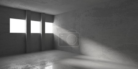 Téléchargez les photos : Intérieur moderne vide abstrait. Des murs en béton. Arrière-plan architectural. Rendu 3d - en image libre de droit