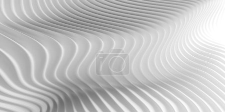 Foto de Wavy glossy abstract stripes background. 3d rendering - Imagen libre de derechos