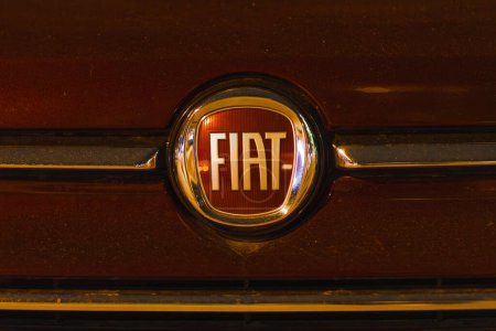 Photo for Istanbul, Turkey - August 9, 2023: Logo of the Italian automotive company FIAT on the radiator grille of the car. - Royalty Free Image