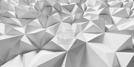Téléchargez les photos : Blanc abstrait fond motif polygone. Rendu 3d - en image libre de droit