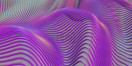 Photo for Curve Dynamic Fluid Liquid Wallpaper. Multicolored 3D stripes. 3d rendering - Royalty Free Image