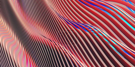 Photo for Multicolored wavy lines background. Creative poster. 3d rendering - Royalty Free Image