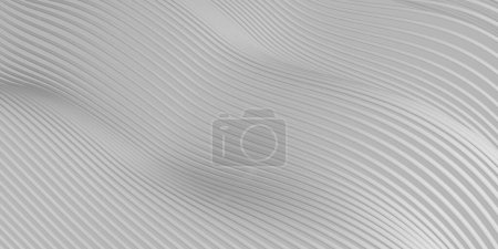 Photo for White abstract background with waves.  Stripe lines pattern. 3d rendering - Royalty Free Image