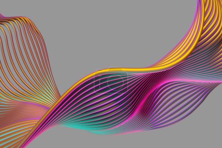 Foto de Curva futurista Fondo abstracto. Curve Dynamic Fluid Liquid Wallpaper. renderizado 3d - Imagen libre de derechos