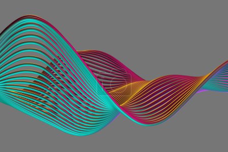 Foto de Ondas de color abstracta textura de fondo. Fluido flujo abstracto holográfico fondo de pantalla. renderizado 3d - Imagen libre de derechos