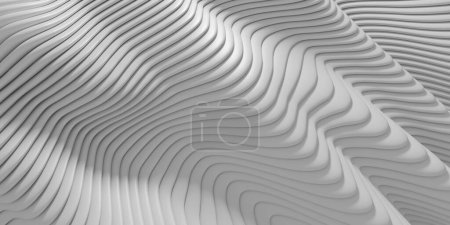 Foto de Fondo abstracto blanco con ondas. Patrón de líneas de rayas. renderizado 3d - Imagen libre de derechos
