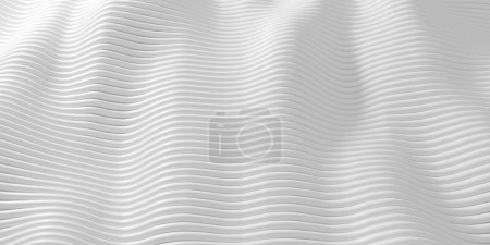 Photo for Abstract wave shapes white waves background. 3d rendering - Royalty Free Image
