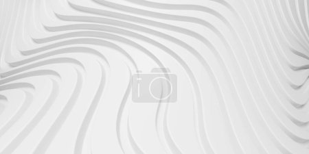 Photo for White abstract background with waves.  Stripe lines pattern. 3d rendering - Royalty Free Image