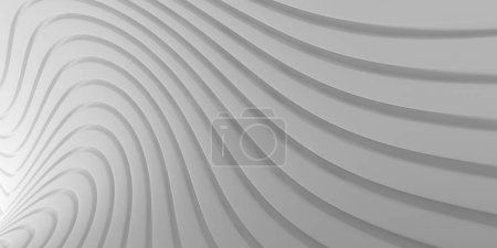 Téléchargez les photos : Fond abstrait blanc avec des vagues. Modèle de lignes de rayures. Rendu 3d - en image libre de droit