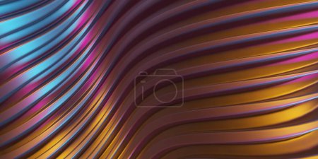 Photo for Colorful waves texture. 3D abstract art background design - Royalty Free Image
