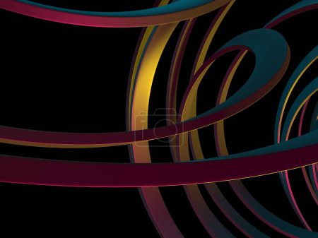 Photo for Abstract Futuristic Background with Lines Stripes. Wallpaper design mock up. 3d rendering - Royalty Free Image