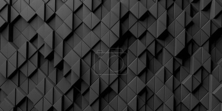 Téléchargez les photos : Triangle sombre bloque mur fond abstrait. Rendu 3d - en image libre de droit