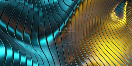 Photo for Background design with wavy stripes lines. 3d rendering - Royalty Free Image