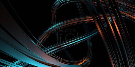 Foto de Fondo futurista abstracto con rayas de líneas. Diseño de fondo de pantalla maqueta. renderizado 3d - Imagen libre de derechos
