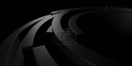 Foto de Círculos suaves formas redondas. Diseño futurista 3D moderno abstracto maqueta de fondo. renderizado 3d - Imagen libre de derechos