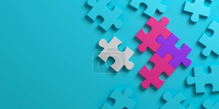 Photo for Jigsaw puzzle pieces. Business concept. 3d rendering - Royalty Free Image