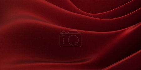 Téléchargez les photos : Satin rouge ou tissu de soie. Tissu fluide. Rendu 3d - en image libre de droit