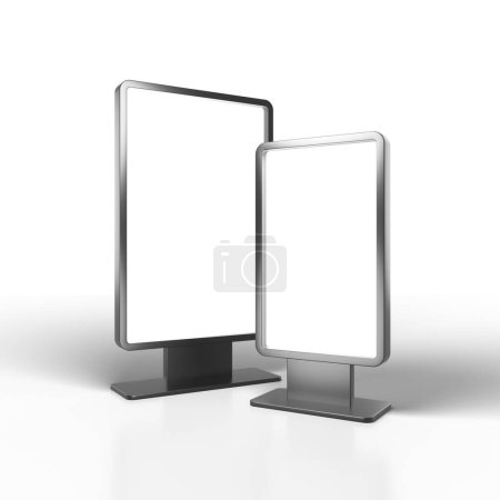 Photo for Trade advertising digital poster. Empty stand. 3d rendering - Royalty Free Image